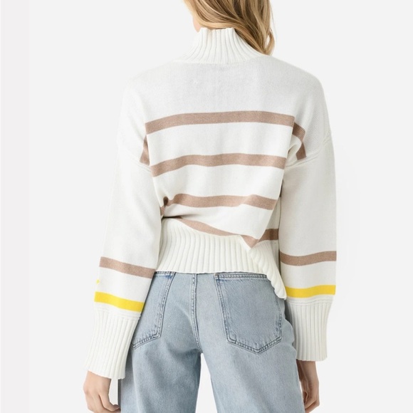 KERRI ROSENTHAL Cotton Cashmere Blend Striped Marlow Wide Stripe Sweater Small - Picture 4 of 15